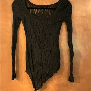 Gray tight crochet long sleeve